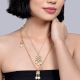 Layered Pearl Mirror Star Pendant Necklace Set for Women